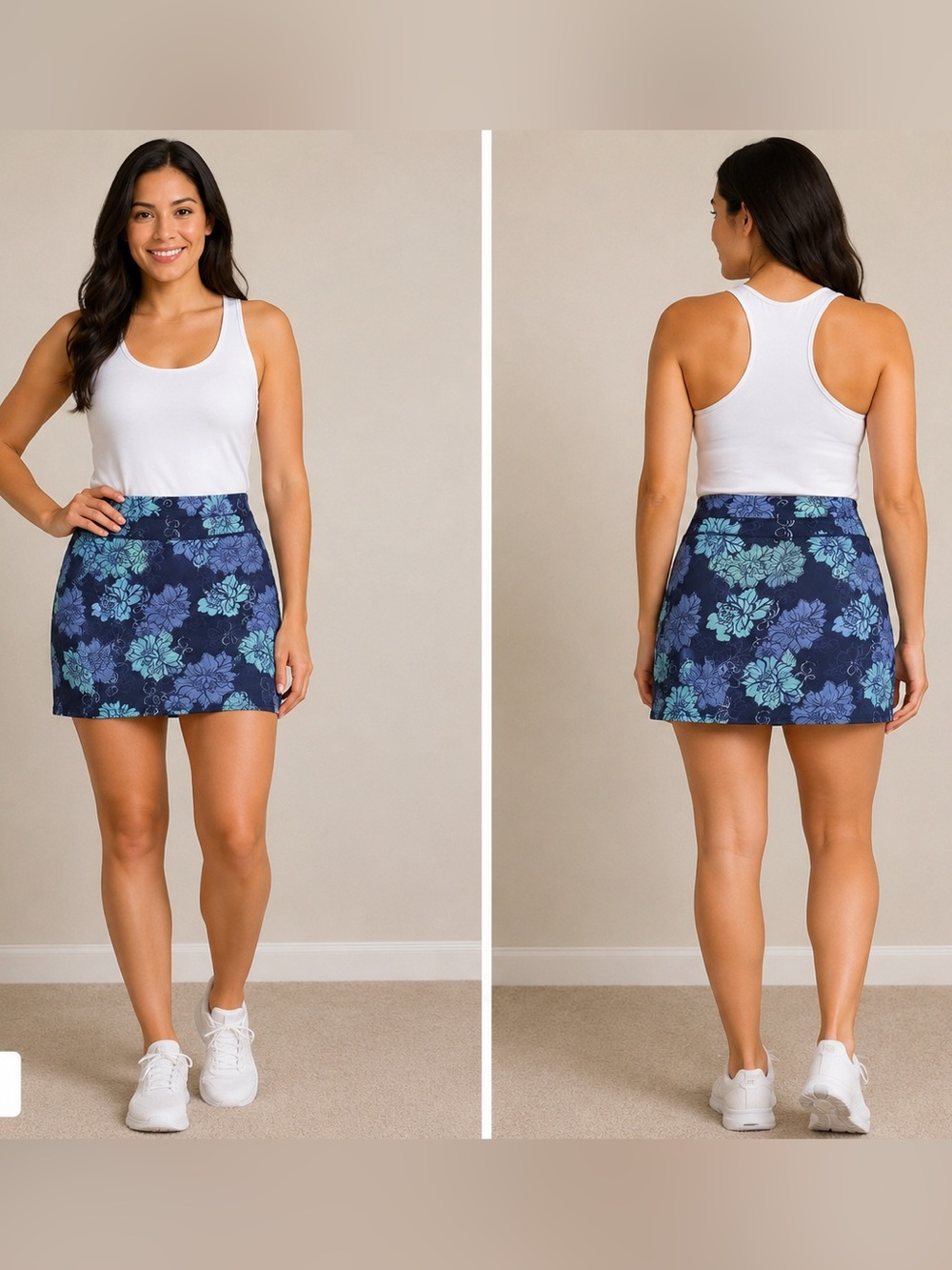 Tranquility by Colorado Clothing Navy Floral Mini Skort